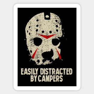 EASILY DISTRACTED BY CAMPERS Sticker